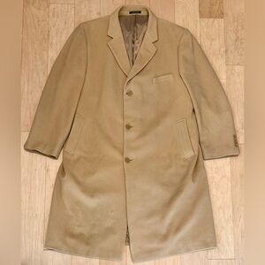 Lauren Ralph Lauren Cashmere Wool Blend Overcoat Topcoat Camel Tan Men’s 48R